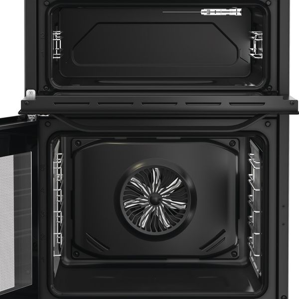 Hotpoint-Double-Cooker-HDE6VDCASB1-Black-A-Frontal-open