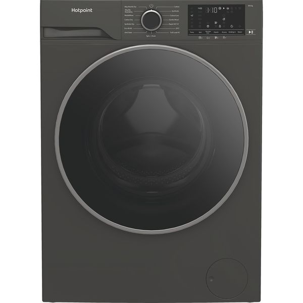Hotpoint Washer dryer Freestanding HBD 8680G ANTISTAIN UK Manhattan Grey Front loader Frontal