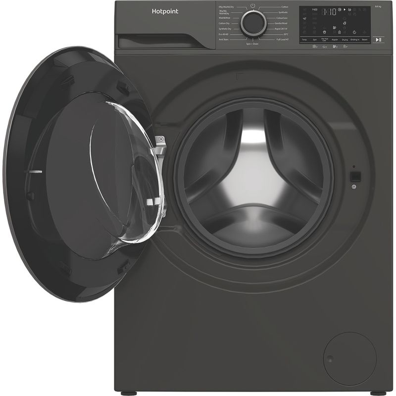 Hotpoint Washer dryer Freestanding HBD 8680G ANTISTAIN UK Manhattan Grey Front loader Frontal open