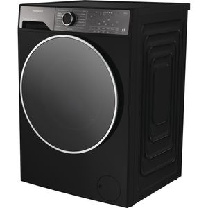 Hotpoint-Washer-dryer-Freestanding-HPD-9693B-CARE-UK-Piano-Black-Front-loader-Perspective