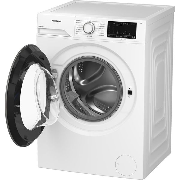 Hotpoint-Washing-machine-Freestanding-H-101-ANTI-STAIN-UK-White-Front-loader-A-Perspective-open