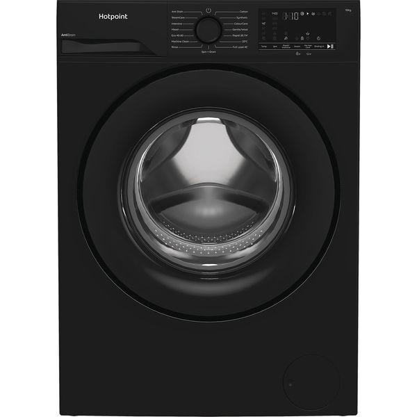 Hotpoint-Washing-machine-Freestanding-H-101B-ANTI-STAIN-UK-Black-Front-loader-A-Frontal