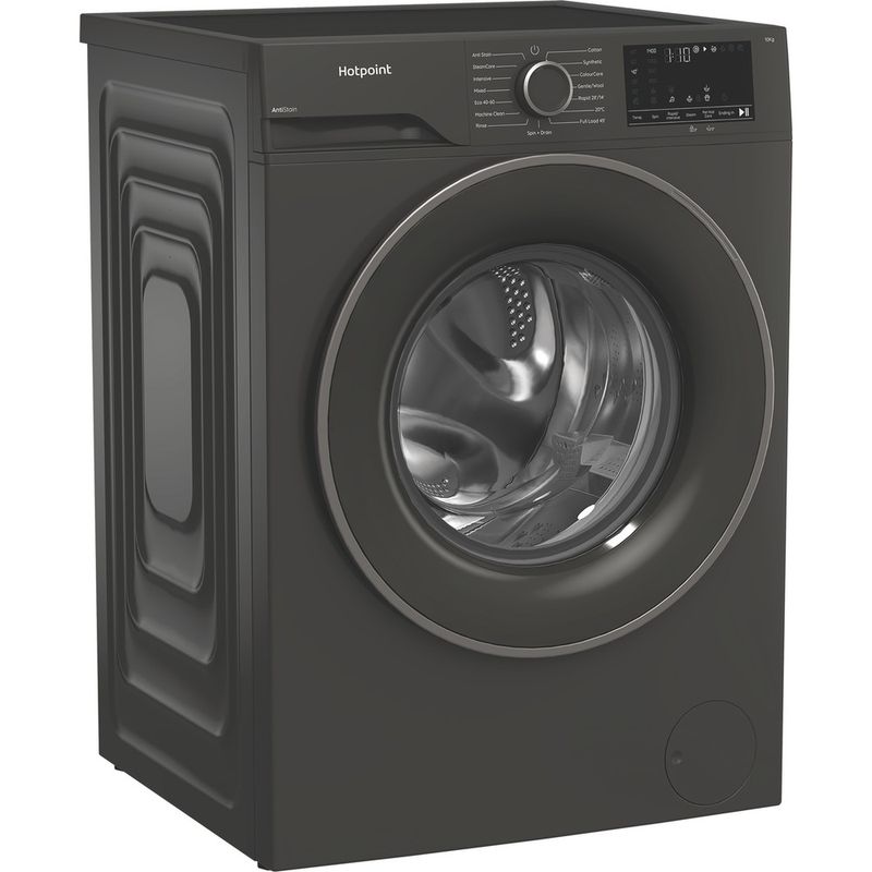 Hotpoint-Washing-machine-Freestanding-H-101G-ANTI-STAIN-UK-Manhattan-Grey-Front-loader-A-Perspective