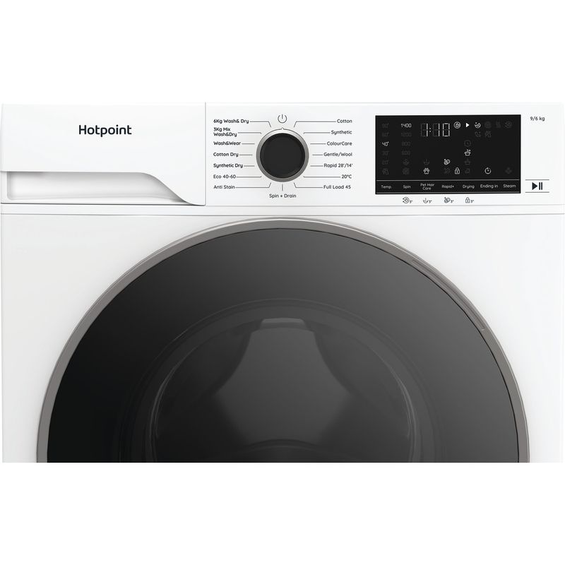 Hotpoint-Washer-dryer-Freestanding-HBD-9681-ANTI-STAIN-UK-White-Front-loader-Control-panel