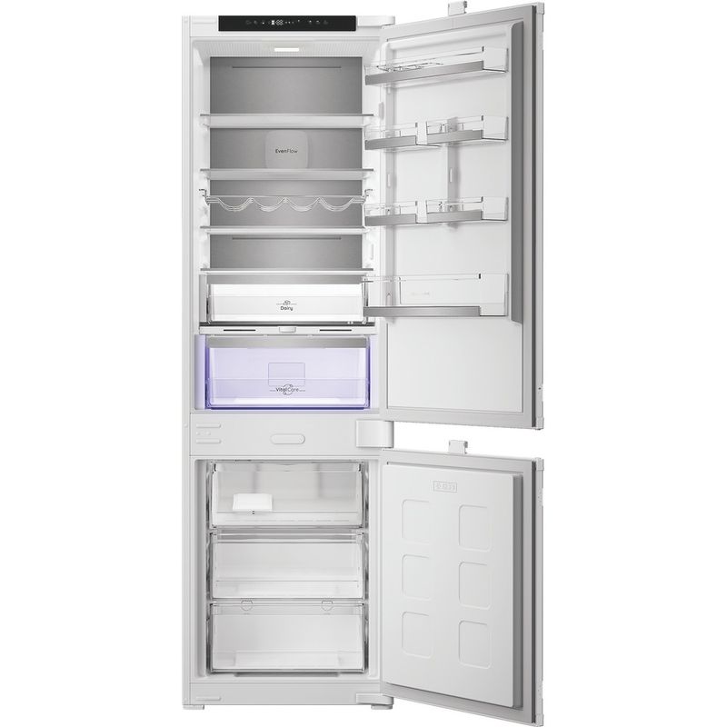 Hotpoint-Fridge-Freezer-Built-in-HPK2-5293-B5UK-Zinc-Metal-2-doors-Frontal-open