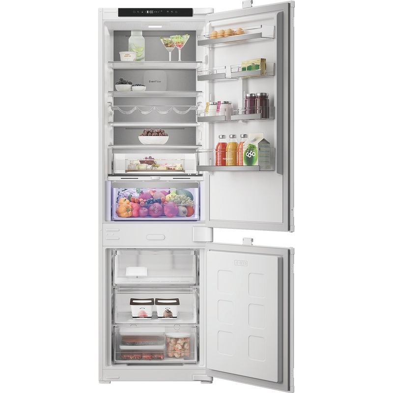 Hotpoint-Fridge-Freezer-Built-in-HPK2-5293-B5UK-Zinc-Metal-2-doors-Lifestyle-frontal-open