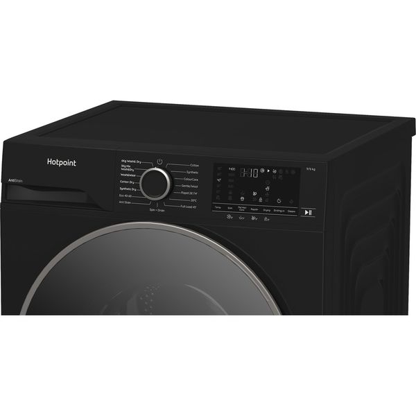 Hotpoint-Washer-dryer-Freestanding-HBD-9681B-ANTI-STAIN-UK-Piano-Black-Front-loader-Lifestyle-control-panel