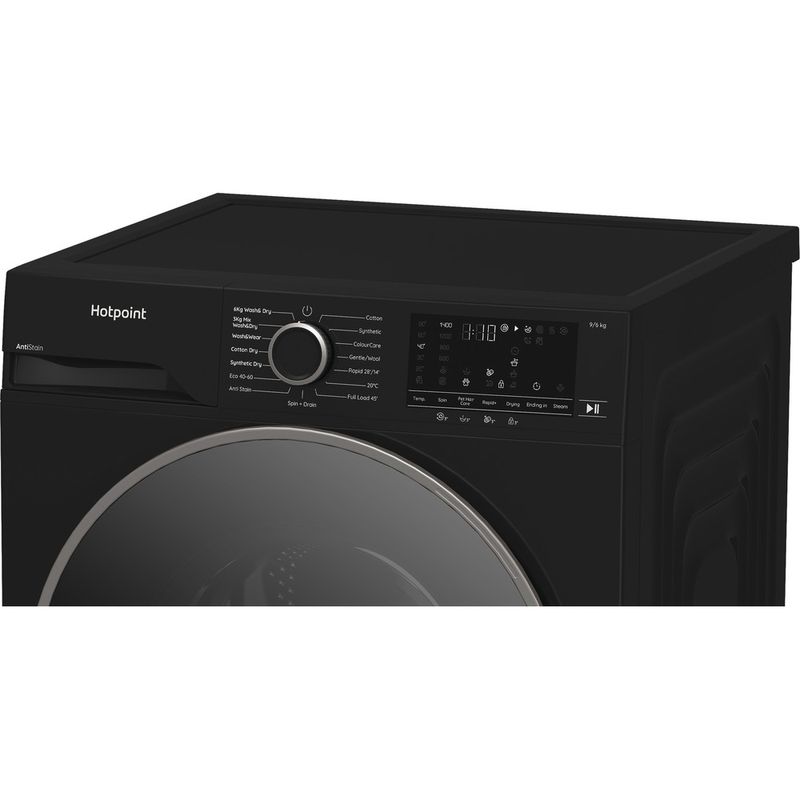 Hotpoint-Washer-dryer-Freestanding-HBD-9681B-ANTI-STAIN-UK-Piano-Black-Front-loader-Lifestyle-control-panel