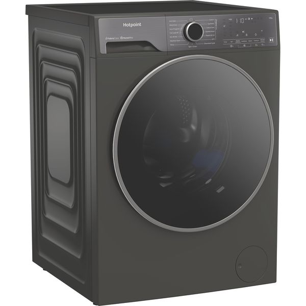 Hotpoint Washing machine Freestanding HP 124GA CARE UK Manhattan Grey Front loader A Perspective