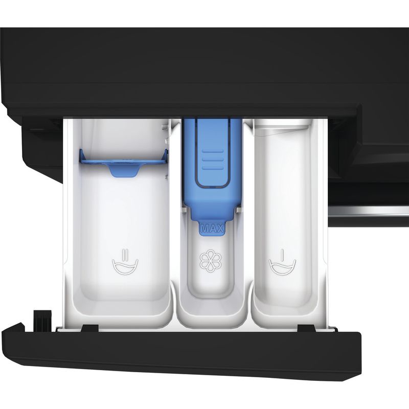 Hotpoint-Washer-dryer-Freestanding-HBD-9681B-ANTI-STAIN-UK-Piano-Black-Front-loader-Drawer