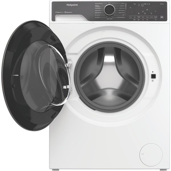Hotpoint-Washer-dryer-Freestanding-HPD-1093-CARE-UK-White-Front-loader-Frontal-open
