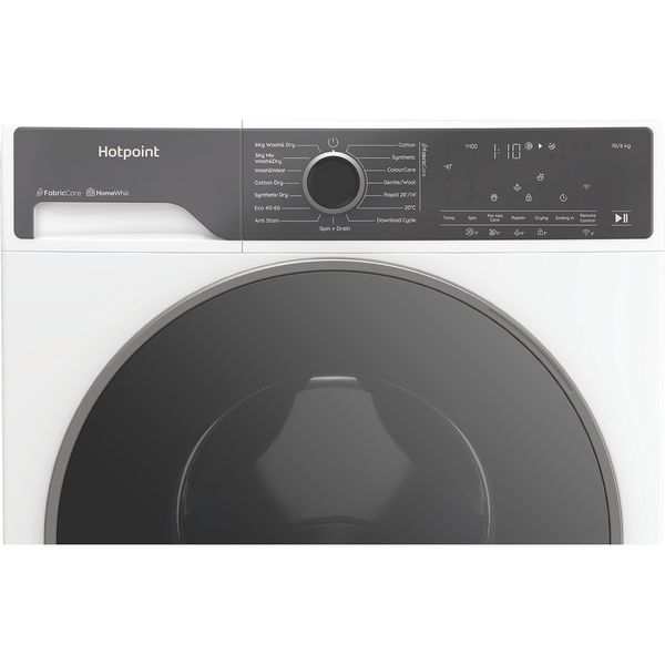 Hotpoint-Washer-dryer-Freestanding-HPD-1093-CARE-UK-White-Front-loader-Control-panel