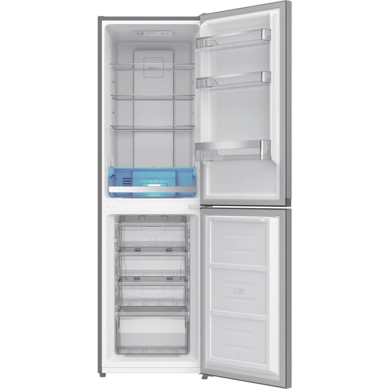 Hotpoint Fridge Freezer Freestanding HPKF 3241 XP4UK Silver 2 doors Frontal open