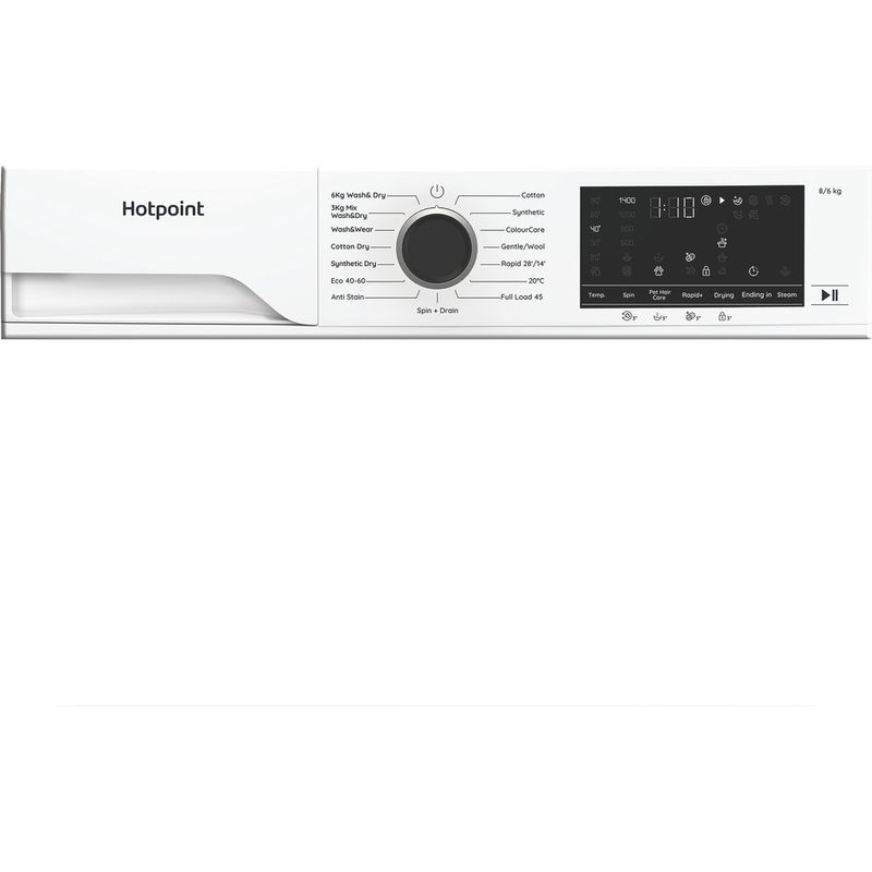 Hotpoint-Washer-dryer-Freestanding-HBD-8680-ANTI-STAIN-UK-White-Front-loader-Program