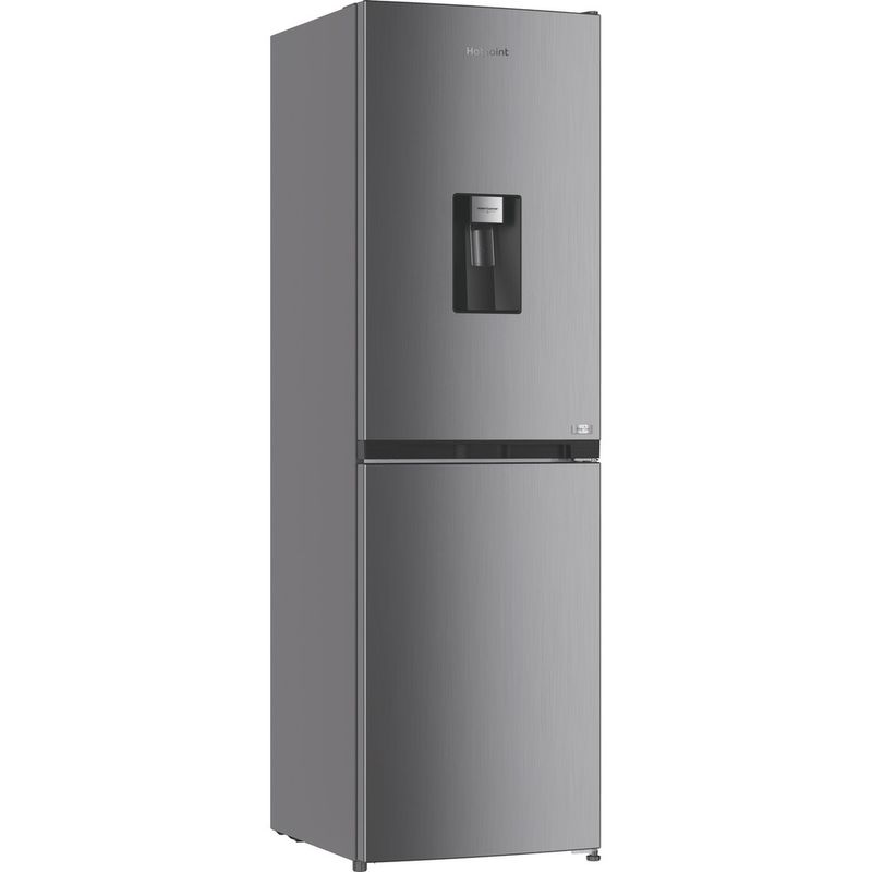 Hotpoint Fridge Freezer Freestanding HPKF 3242W XP5UK Silver 2 doors Perspective