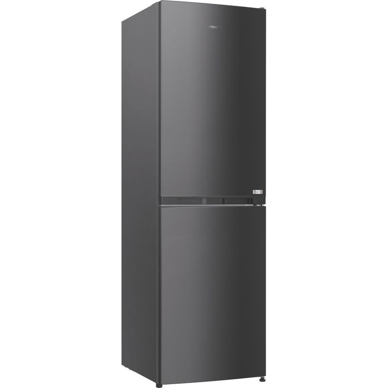 Hotpoint Fridge Freezer Freestanding HPKF 3241 XR4UK Inox/Black 2 doors Perspective