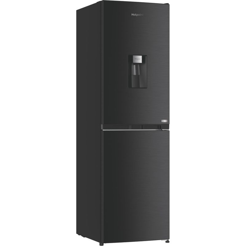 Hotpoint-Fridge-Freezer-Freestanding-HPKF-3241W-XR4UK-Inox-Black-2-doors-Perspective