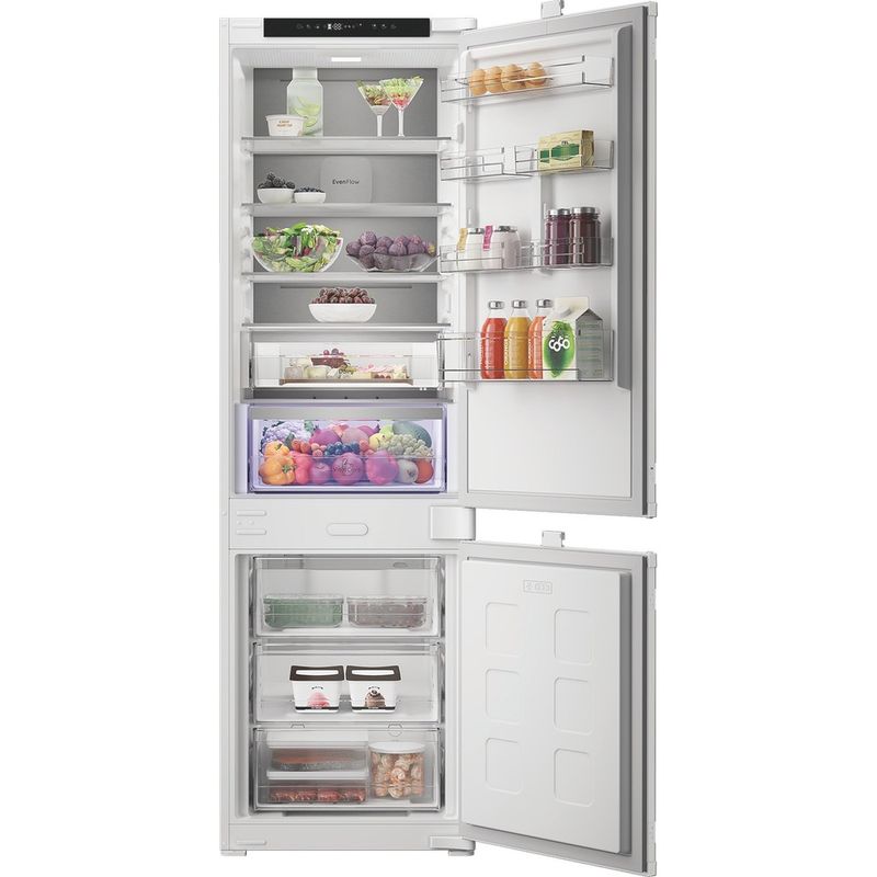 Hotpoint-Fridge-Freezer-Built-in-HPK2-5292-B4UK-Zinc-Metal-2-doors-Lifestyle-frontal-open