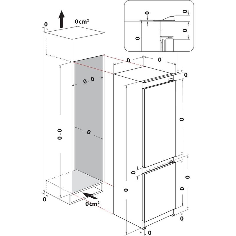 Hotpoint-Fridge-Freezer-Built-in-HPK2-5292-B4UK-Zinc-Metal-2-doors-Technical-drawing