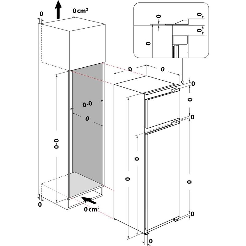 Hotpoint Fridge Freezer Freestanding HPK 26411 XP4UK ARC 764 Manhattan Gray 2 doors Technical drawing