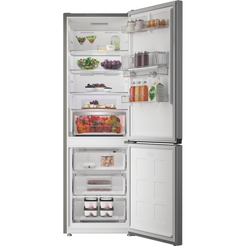 Hotpoint-Fridge-Freezer-Freestanding-HPK-26371W-XP4UKE-ARC-764-Manhattan-Gray-2-doors-Lifestyle-frontal-open