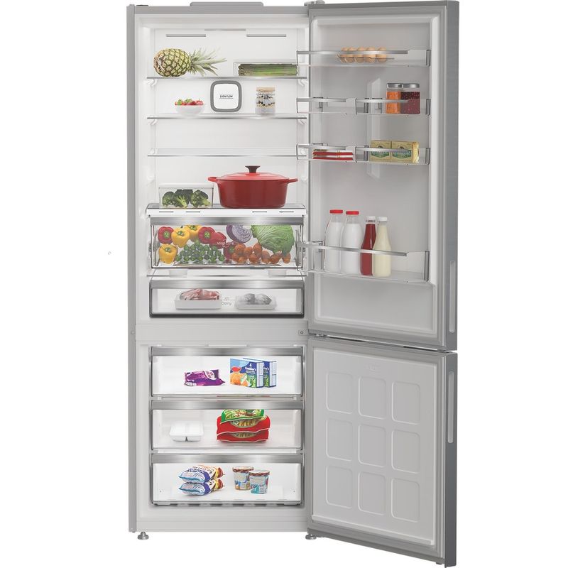 Hotpoint Fridge Freezer Freestanding HPK2 6493 XP5UK V New Silver – ARC 1035 2 doors Lifestyle frontal open