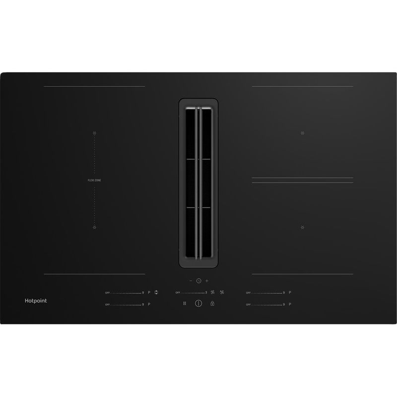 Hotpoint-Venting-cooktop-PVH802FK-Black-Frontal-top-down