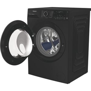 Hotpoint-Washing-machine-Freestanding-HB103WBCAREUK-Black-Front-loader-A-Perspective-open