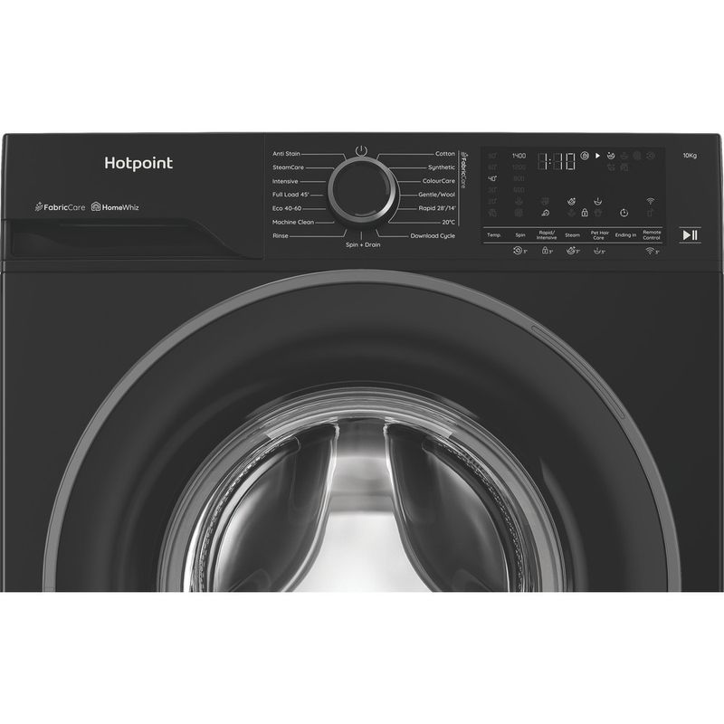 Hotpoint-Washing-machine-Freestanding-HB103WBCAREUK-Black-Front-loader-A-Control-panel