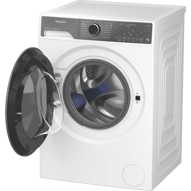 Hotpoint Washer dryer Freestanding HPD 1283 CARE UK White Front loader Perspective open