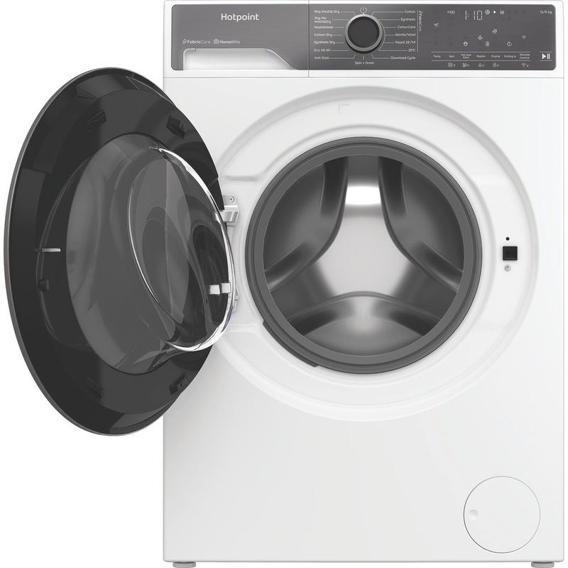 Hotpoint Washer dryer Freestanding HPD 1283 CARE UK White Front loader Frontal open