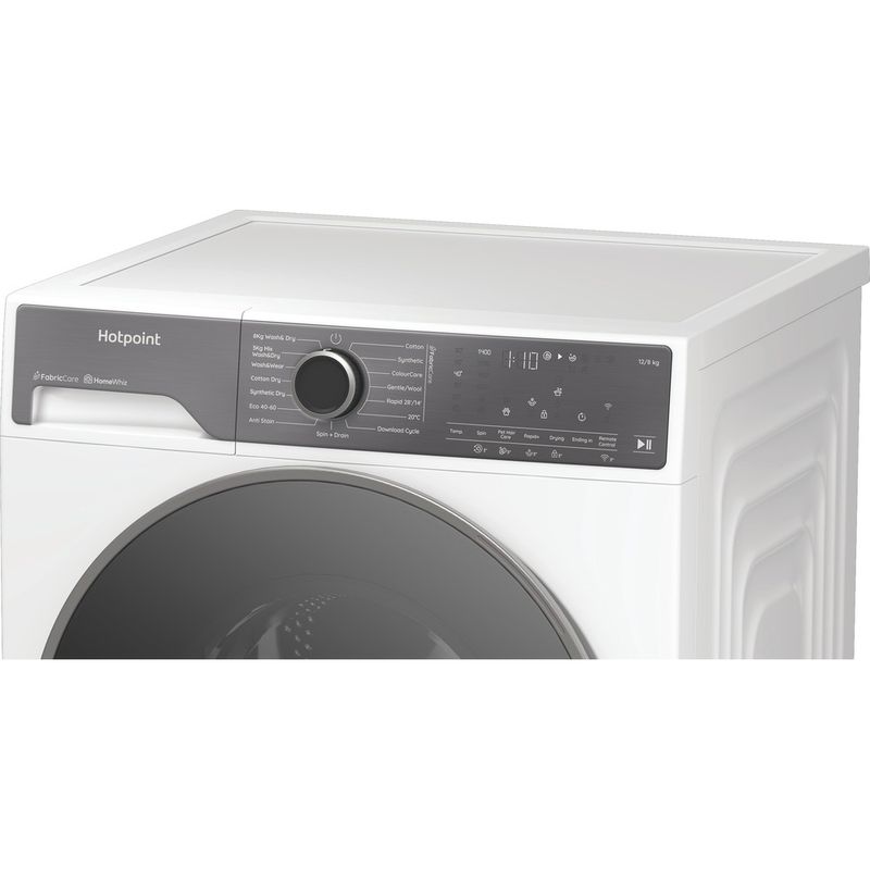 Hotpoint Washer dryer Freestanding HPD 1283 CARE UK White Front loader Lifestyle control panel