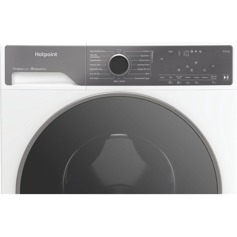 Hotpoint Washer dryer Freestanding HPD 1283 CARE UK White Front loader Control panel