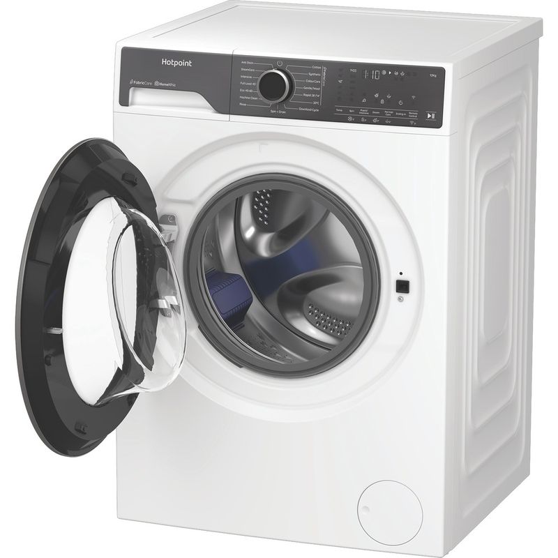 Hotpoint-Washing-machine-Freestanding-HB123WWCAREUK-White-Front-loader-A-Perspective-open