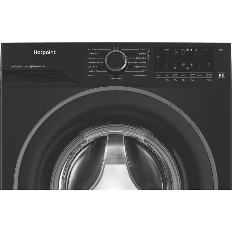 Hotpoint-Washing-machine-Freestanding-HB123WBCAREUK-Black-Front-loader-A-Control-panel