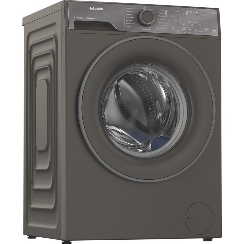 Hotpoint-Washing-machine-Freestanding-HB103WGCAREUK-Manhattan-Grey-Front-loader-A-Perspective