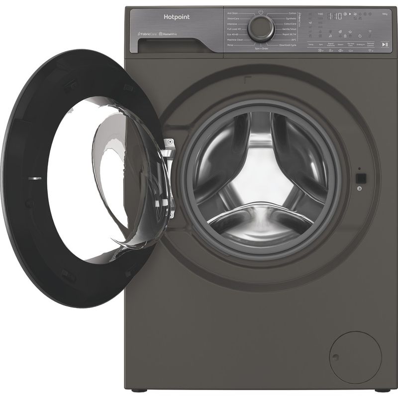 Hotpoint-Washing-machine-Freestanding-HB103WGCAREUK-Manhattan-Grey-Front-loader-A-Frontal-open