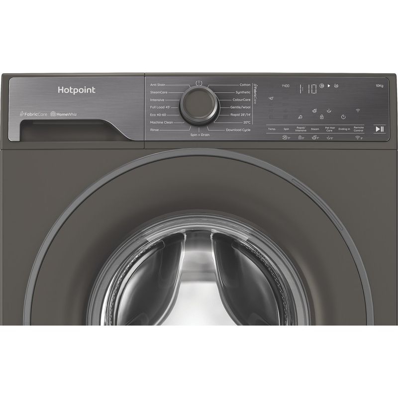 Hotpoint-Washing-machine-Freestanding-HB103WGCAREUK-Manhattan-Grey-Front-loader-A-Control-panel