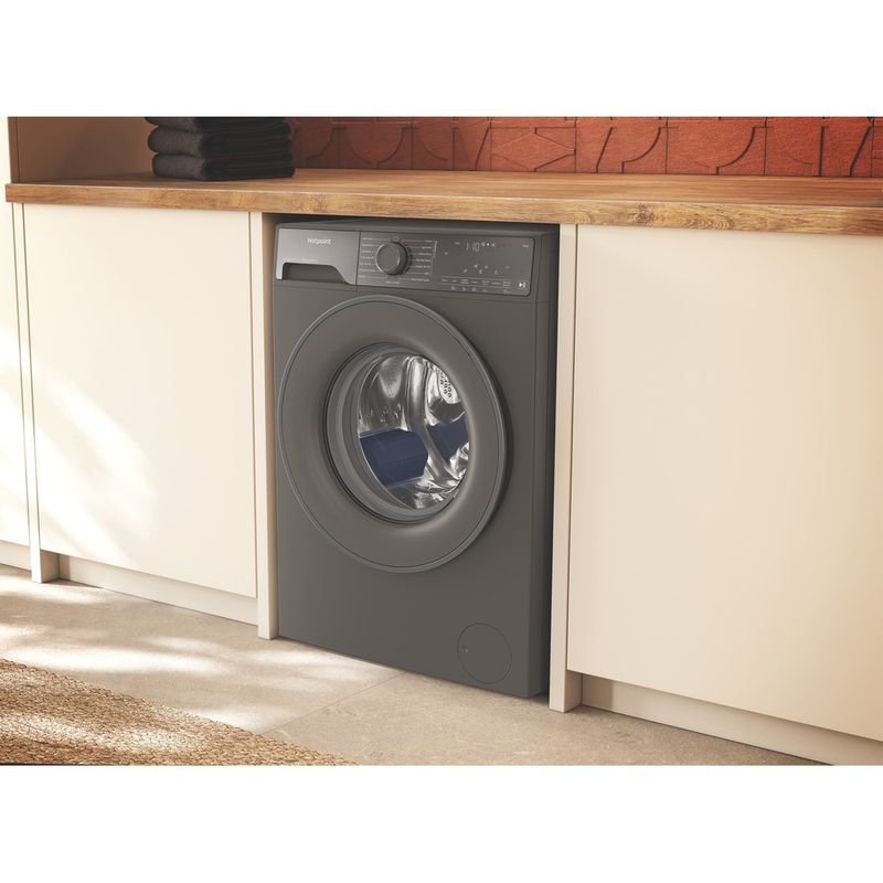 Hotpoint-Washing-machine-Freestanding-HB123WGCAREUK-Manhattan-Grey-Front-loader-A-Lifestyle-perspective