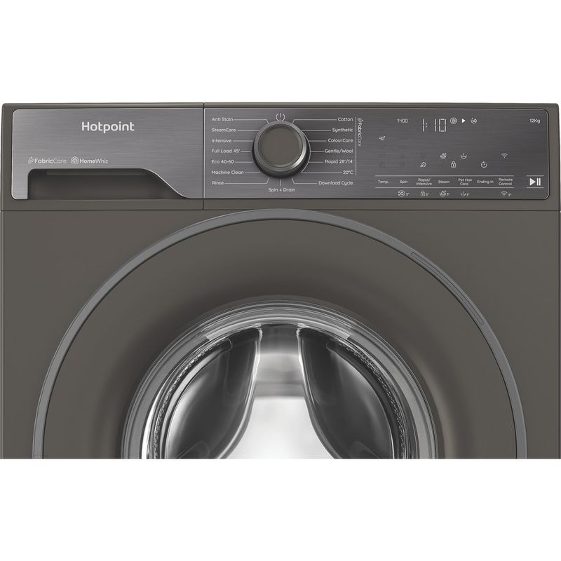 Hotpoint-Washing-machine-Freestanding-HB123WGCAREUK-Manhattan-Grey-Front-loader-A-Control-panel