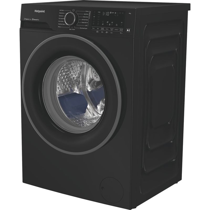Hotpoint Washing machine Freestanding HB93WBCAREUK Black Front loader A Perspective