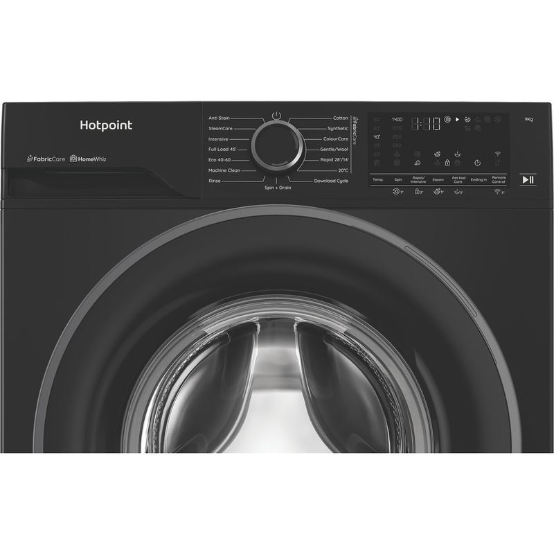 Hotpoint Washing machine Freestanding HB93WBCAREUK Black Front loader A Control panel