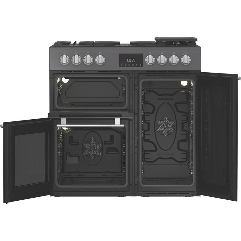 Hotpoint-Double-Cooker-RH90FA20A-Antracite-A-Frontal-open