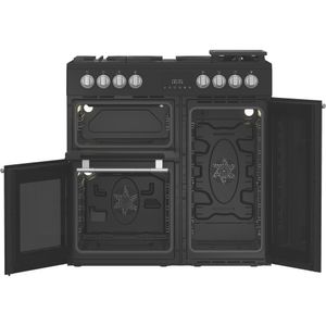 Hotpoint-Double-Cooker-RH90FA20B-Black-A-Frontal-open