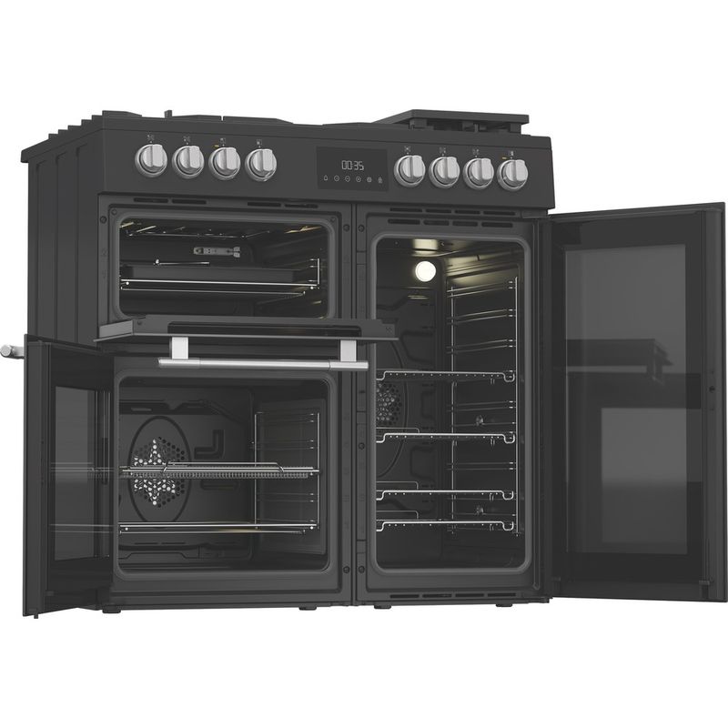 Hotpoint-Double-Cooker-RH90FA20B-Black-A-Perspective-open