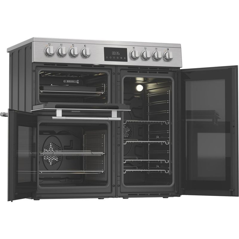 Hotpoint-Double-Cooker-RH90CA20X-Inox-A-Perspective-open