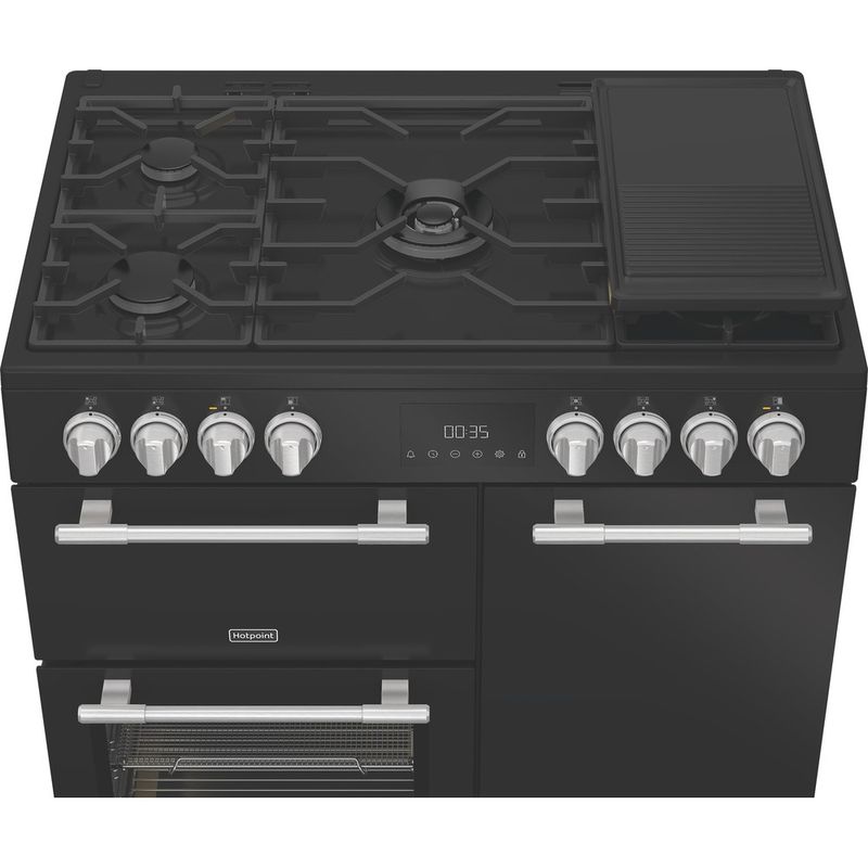 Hotpoint-Double-Cooker-RH90FA20B-Black-A-Control-panel