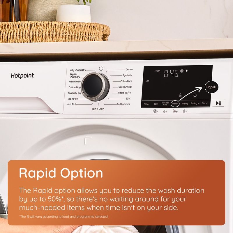 Hotpoint-Washer-dryer-Freestanding-HBD-1781G-ANTISTAIN-UK-Manhattan-Grey-Front-loader-Lifestyle-detail