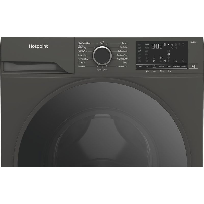 Hotpoint-Washer-dryer-Freestanding-HBD-1781G-ANTISTAIN-UK-Manhattan-Grey-Front-loader-Control-panel