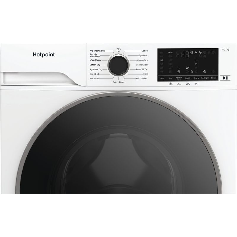 Hotpoint-Washer-dryer-Freestanding-HBD-1781-ANTI-STAIN-UK-White-Front-loader-Control-panel